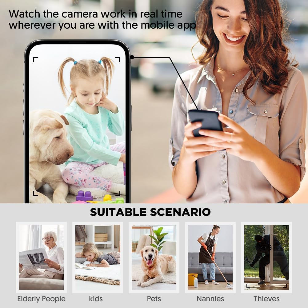 Bluetooth Speaker Camera with 240° Rotatable Lens