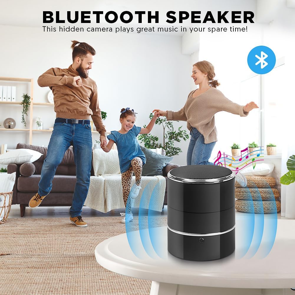 Bluetooth Speaker Camera with 240° Rotatable Lens