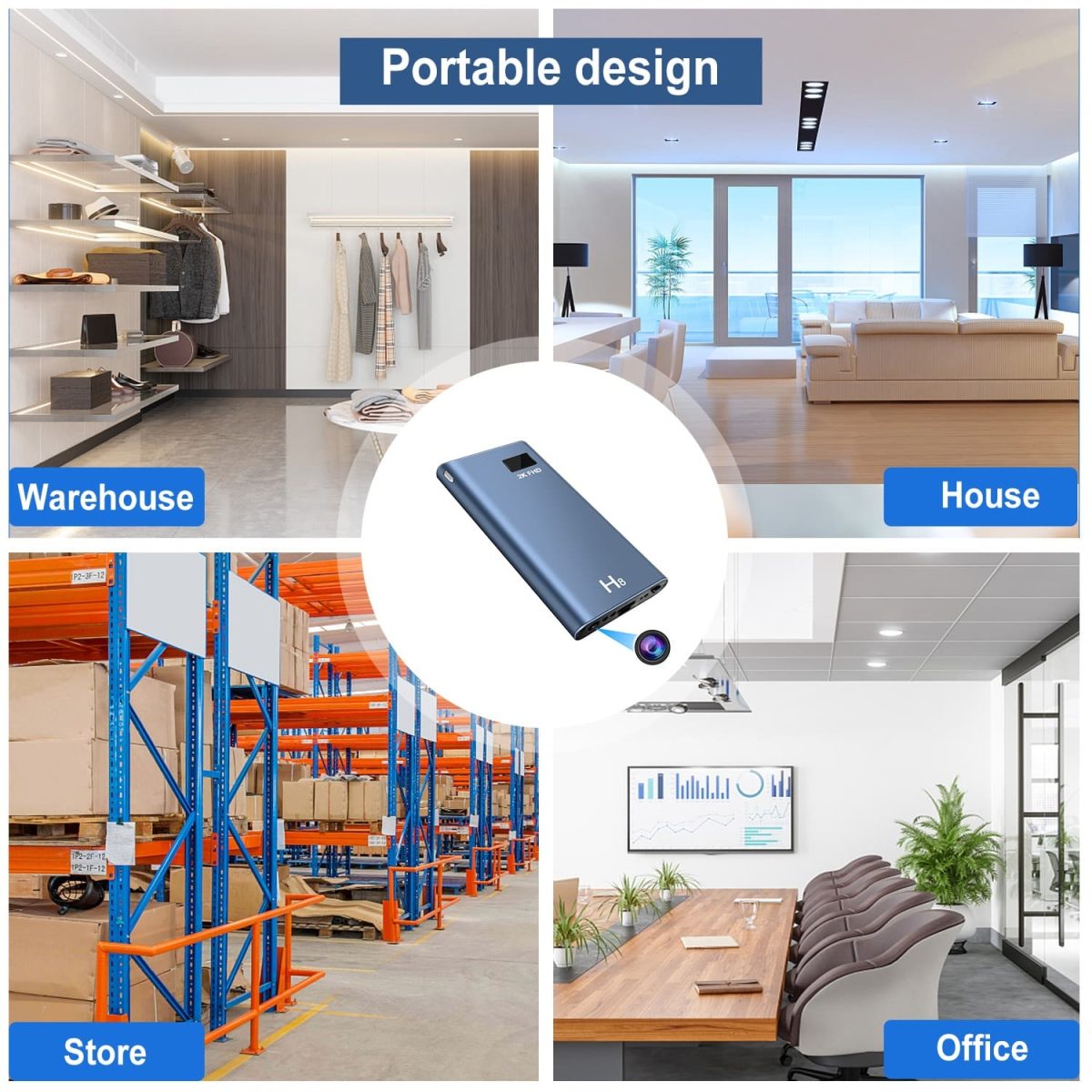H8 2K HD Charging Power Bank Camera