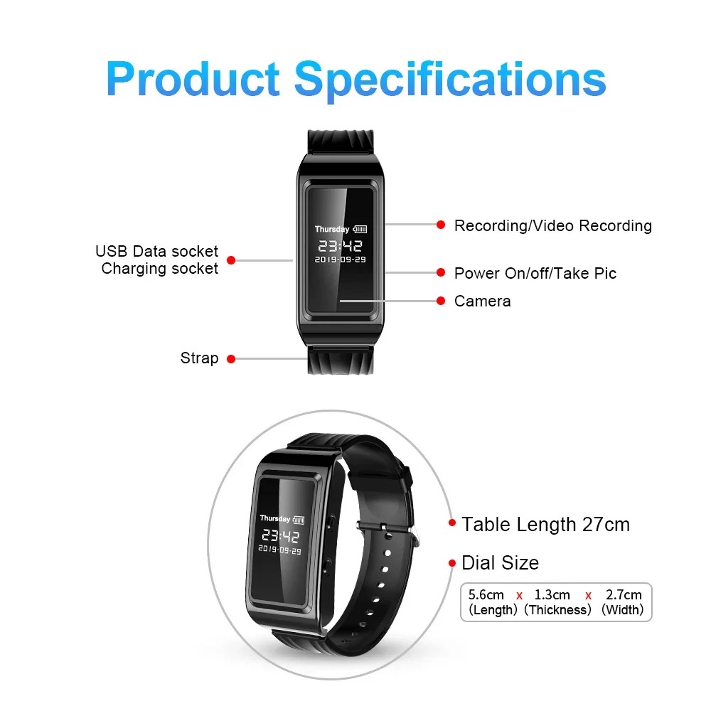 Mini Video Voice Recorder Camera Watch 1080P DV DVR