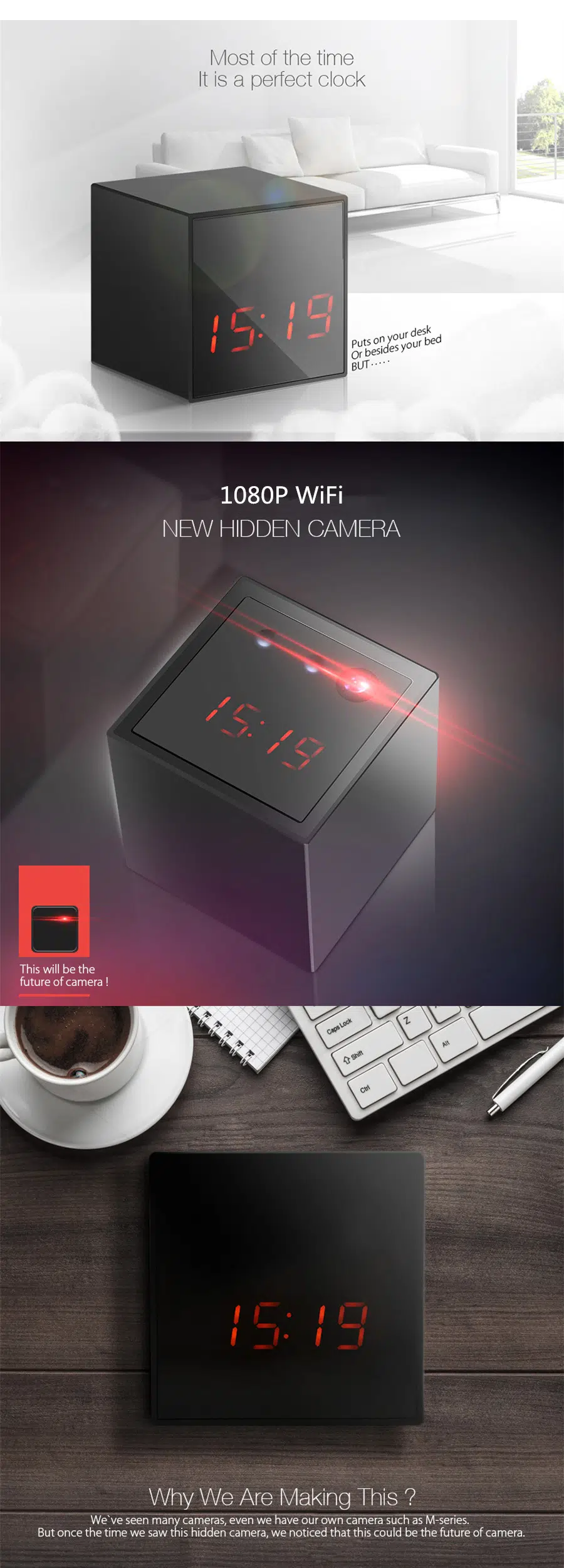 Multifunctional Speaker Clock Camera