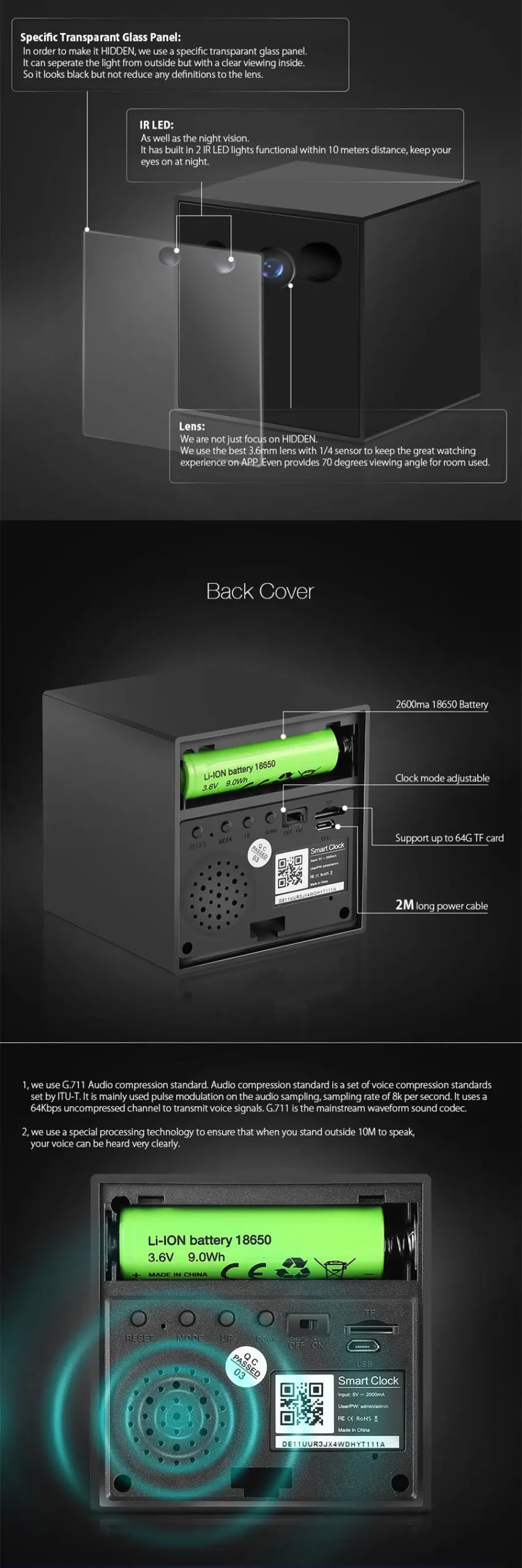 Multifunctional Speaker Clock Camera