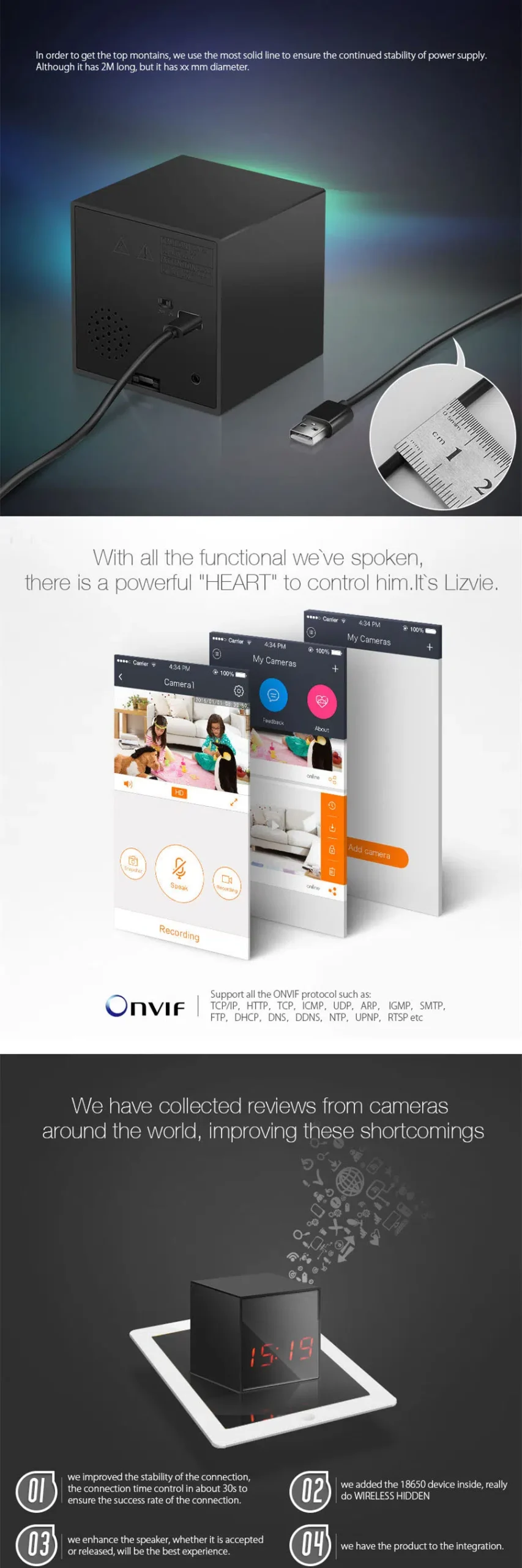 Multifunctional Speaker Clock Camera
