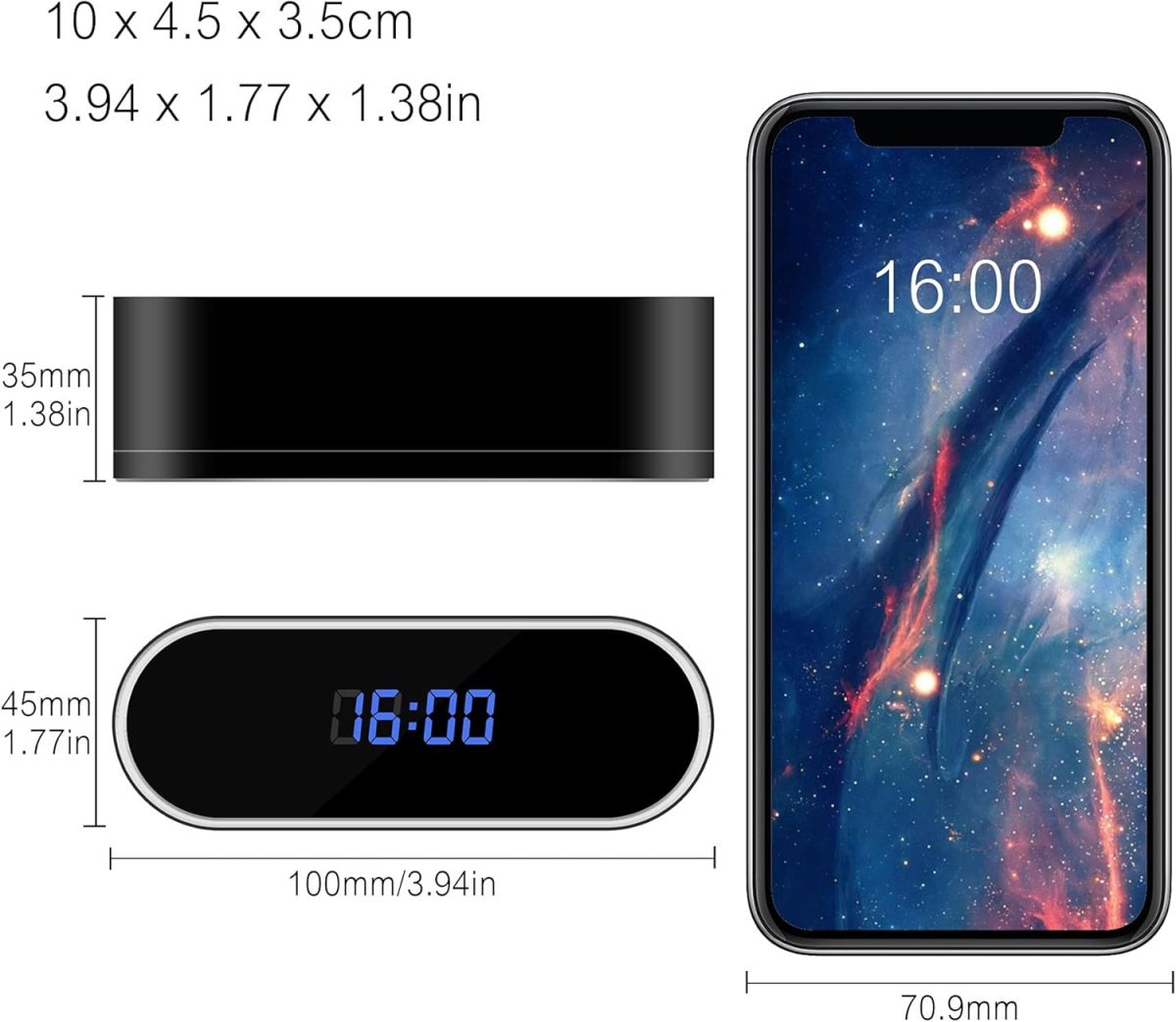 Xc2 1080P HD Hidden Camera Clock